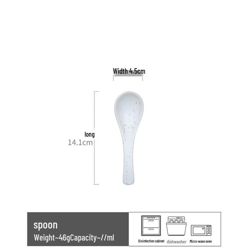 Ru Han Retro Ceramic Dessert & Soup Spoon Set