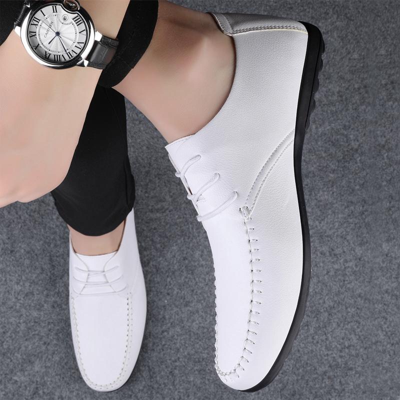 Fashion Summer Genuine Leather Shoes Men Luxury Italian Men Casual Handmade Moccasins Designer Breathable Boat Shoes Zapatos Hombre