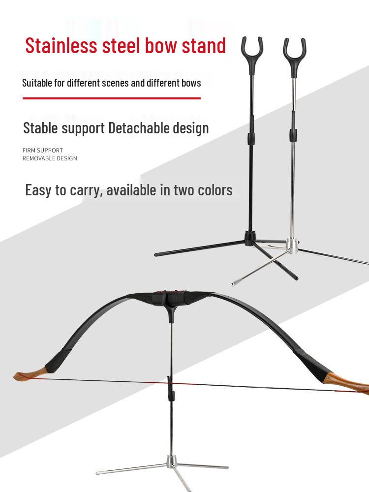 Traditional Recurve Bow Stainless Steel Stand and Storage Rack for Archery Hall