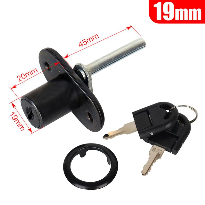 Zámek na skříň 16/19 mm Nábytek ze slitiny zinku Zámek na psací stůl Zámek na podstavec Kancelář Domů Zámek skříně se 2 klíči