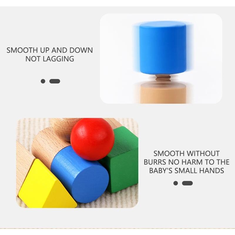 Nuts Wooden Blocks Baby Montessori Toys Fine Motor Skill Sensory Games Geometric Screws Shape Matching Toddlers Educational Toys
