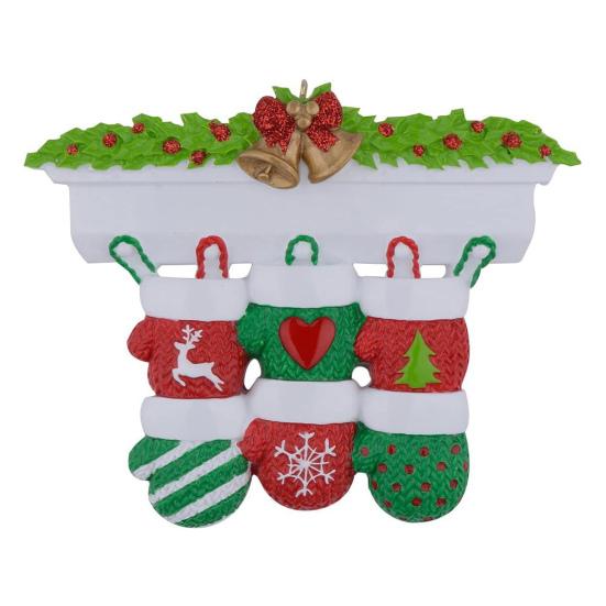 Christmas Pendant Bright Red Green Gloves Shape Festive Color Hanging Ornament Holiday Wall Decoration Gift