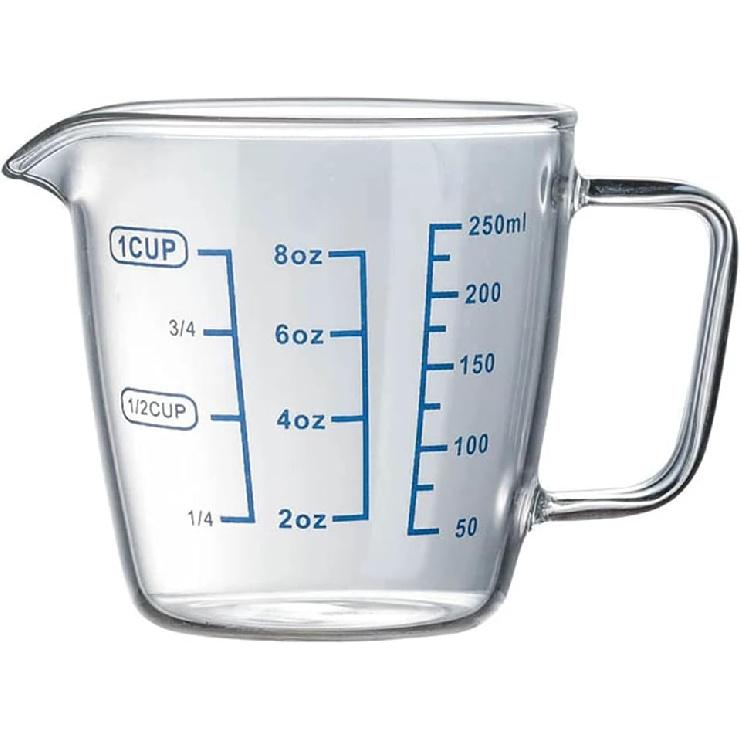 250ml 500ml Heat-resisting Glass Measuring Cup Milk Scale Microwave Measure Jug (250ml)