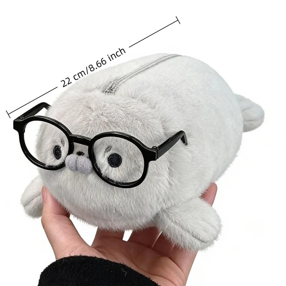 Animal Seal Doll Pen Pouch Large Capacity Stationery Storage Bag Little Seal Pencil Case Daily Use