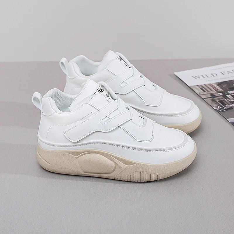 PU Leather Tied Women Sneakers Size 36 Oxford Heels 33 Shoes White Sneakers Platform Sport High End Pas Cher Tenisky