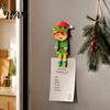 Santa Claus Fridge Magnets Christmas Wooden Dangle Toy, Refrigerator Magnet, Cute Cartoon Small Holiday Gifts for Friends Snowman Elk Magnetic