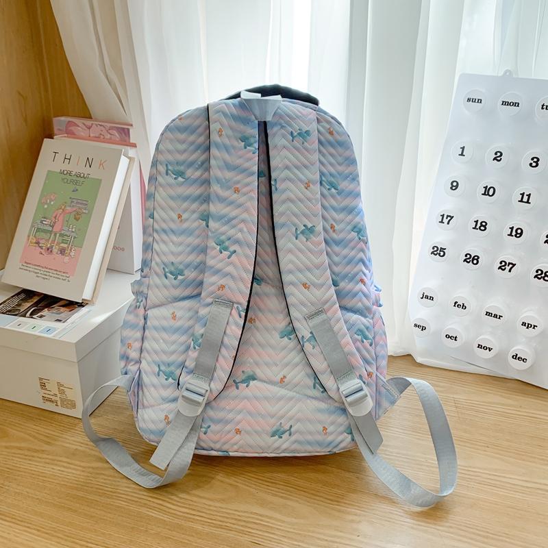 Zebra Print Backpack Women's Large Capacity Backpack Student School Bag with Coin Purse