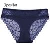 Summer Fashionable Sexy Patchwork Lace Underwear 3pcs/lot Women's Ice Silk Comfortable Breathable Triangle Pants Romantic Women's Triangle Pants