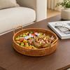 Imitation Rattan Fruit Basket, Round Rattan Tray, Steamed Bread Basket, Food Storage Basket, Eco-Friendly Kitchen Organizer, Farmhouse Home Decor