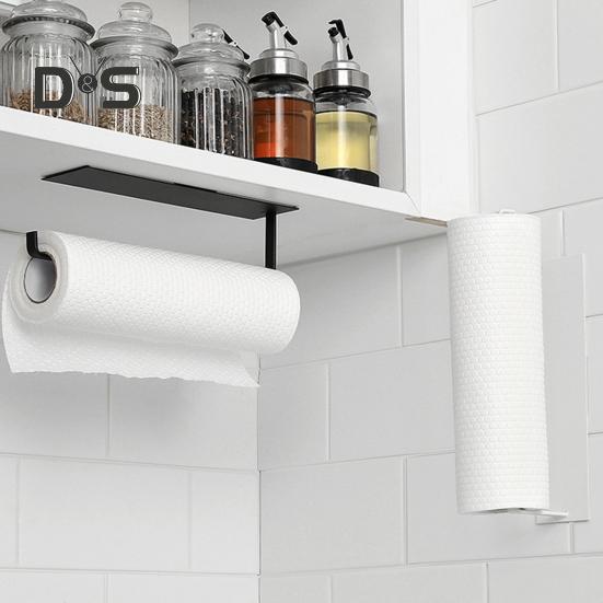 Metal Roll Paper Holder Heavy Duty Self-adhesive Waterproof Bathroom Kitchen Wall Mount Toilet Paper Towel Tissue Dispenser Storage Rack
