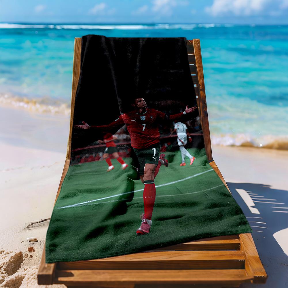 Cristiano Ronaldo Beach Towel Super Soft Microfiber Quickdry Fabric Comfortable Lightweight