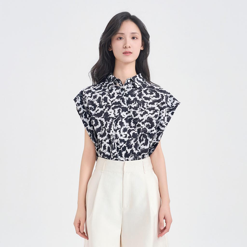 Collar tied waistband slimming shirt for women in the summer of 2026, featuring a single breasted collar and a trendy commuting top