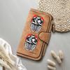 Gothic Warrior Printed Long Wallet for Daily Use Portable Card Holder PU Leather Purse