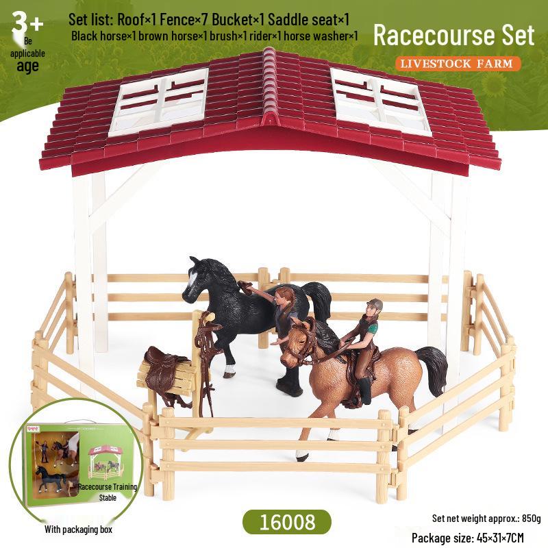 Children's Prancing Horse and Jockey Toy Set