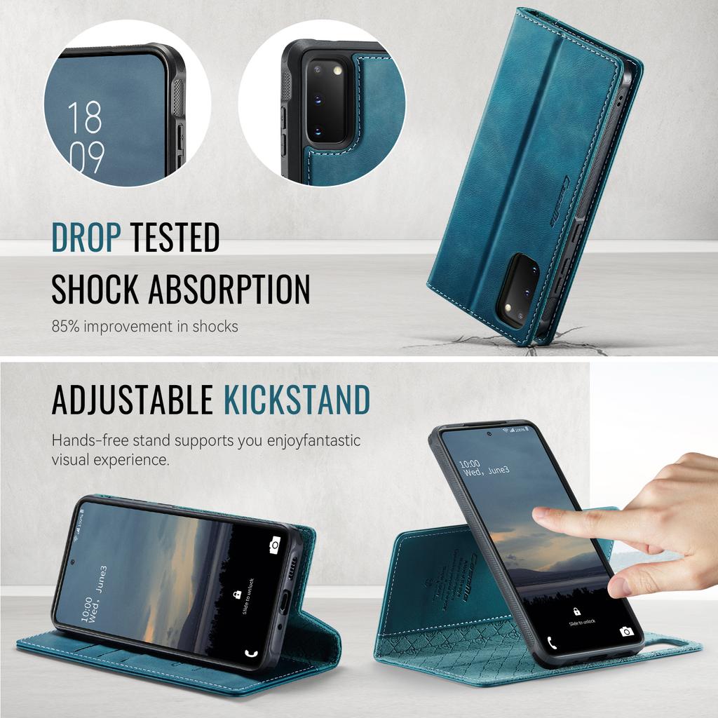 For Samsung Galaxy S20 4G/Galaxy S20 5G Case CASEME C49 Compatible with MagSafe RFID Blocking Detachable Wallet Leather Phone Cover