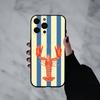 L-Lobster On S-Stripes Ocean  Phone Case For iPhone 17pro,16,15,14,13,12,11 Plus,Pro Max,XS,Soft Silicone Black Cover