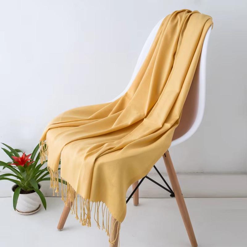 Luxury Design Brand Solid Women Cashmere Scarf Autumn Winter Warm Shawls Wraps  Men's Pashmina Tassel Scarves Female Foulard
