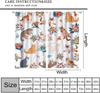 Cartoon Cat Floral Curta, Colorful Spring Blue Orange Flowers Bouquets Funny Cute Cats Nature Garden Window Treatments For