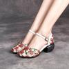 Women Shoes Summer Sandals Genuine Leather Fashion Buckle Strap Print Retro Handmade Concise Leisure Ladies Sandals Casual Shoes