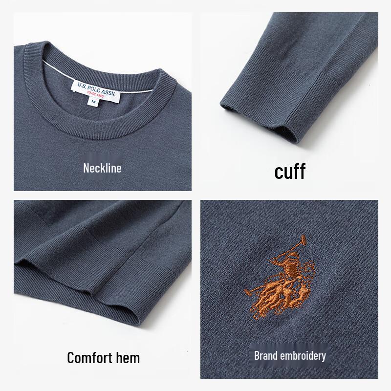 U.S. POLO ASSN. Men's Wool Blend Crew Neck Knit Sweater