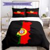 Portugal national football team Pattern Printed 3PCS Bedding Set Soft Skin-Friendly Washable Duvet Cover & Pillowcases Set All Season Bedroom