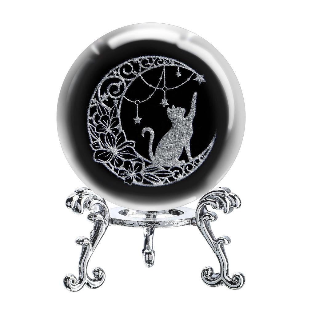 60mm Clear Crystal Ball with Stand Handcrafted Photography Prop for Magical Shots Elegant Home & Party Decor Gift for Women