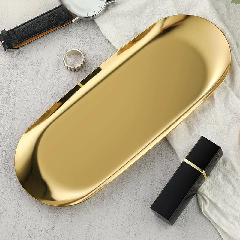 Stainless Steel Water Drop Shape Cosmetics Storage Table Jewelry Tray Multi-Functional Home Dining Tray Containers