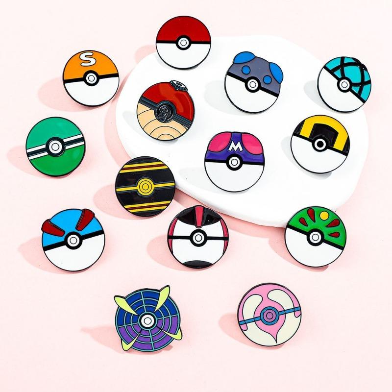 Poke Ball Enamel Pin Master Ball Luxury Ball Metal Brooches Anime Pocket Monster Alloy Badge Jewelry For Cosplay Decor