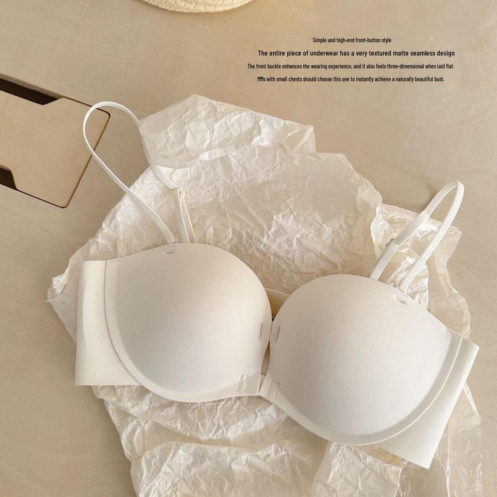 A002 Strapless Push-Up Bra with Front Buckle and Beautiful Back Design