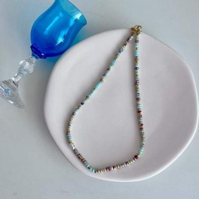 Summer Swimwear Best Sea Simple Refreshing Ceramic Bead Necklace