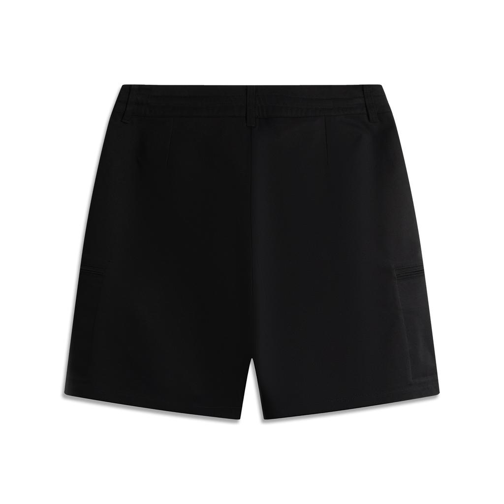 Li Ning Sports Trend Series Casual Minimalist Solid Color Zipper Sports Shorts Men shorts Black AKSV461-4