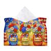 Gem Art Tissue Box Cover DIY PU Crystal Holder Desk Home Decor 9.45in