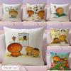 Japan Kawaii K-Kogepan Cushion Cover Summer Coolness Linen Fabric Double-Sided Printing Pillow Case Sofa Home Decor Gift