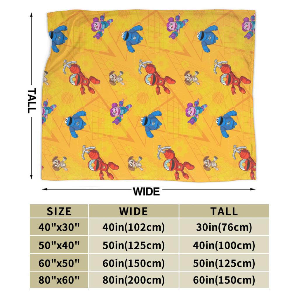 Sesame Street Mecha Builders Pattern Blankets Flannel Funny Breathable Throw Blankets for Home Spring Autumn
