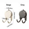 2Pcs Non-Marking Suction Cup Hooks Plastic Kitchen Storage Hooks Paper Towel Double Hooks  for Home