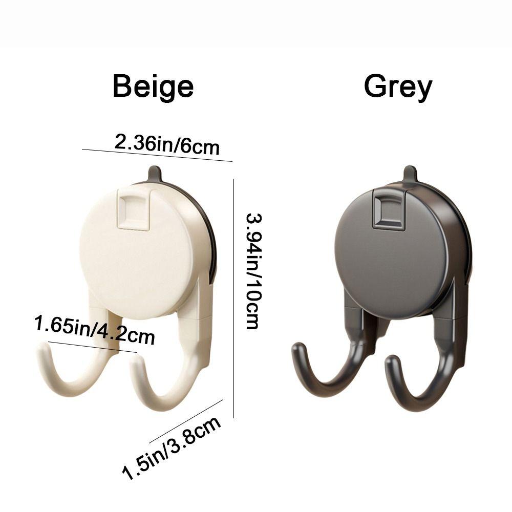2Pcs Non-Marking Suction Cup Hooks Plastic Kitchen Storage Hooks Paper Towel Double Hooks  for Home