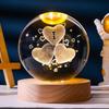 Flickering Crystal Ball Night Light with Engraved Solid Wood Base - Perfect as a Birthday Gift or Creative Graduation Ornament.