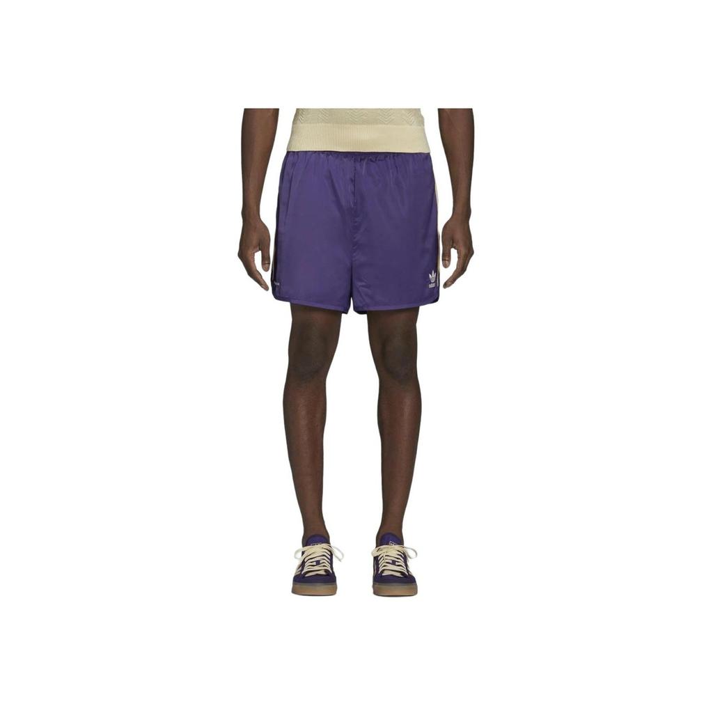 Adidas Originals Wales Bonner 70S Elastic Logo Print Summer Mid Waist Striped Comfortable Fit Casual Shorts Men Shorts Purple H35565
