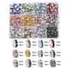 600-1080pcs Silver Color Rhinestone Rondelles Crystal Bead 4-8mm Loose Spacer Beads Kits for DIY Jewelry Making Supplies Set