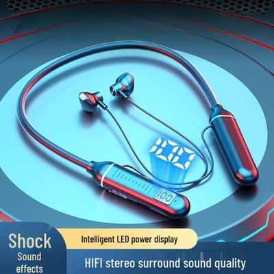 Bluetooth Neckband Sports Headphones with Noise-Canceling and Long Battery Life - Compatible with Apple, Huawei, and Xiaomi
