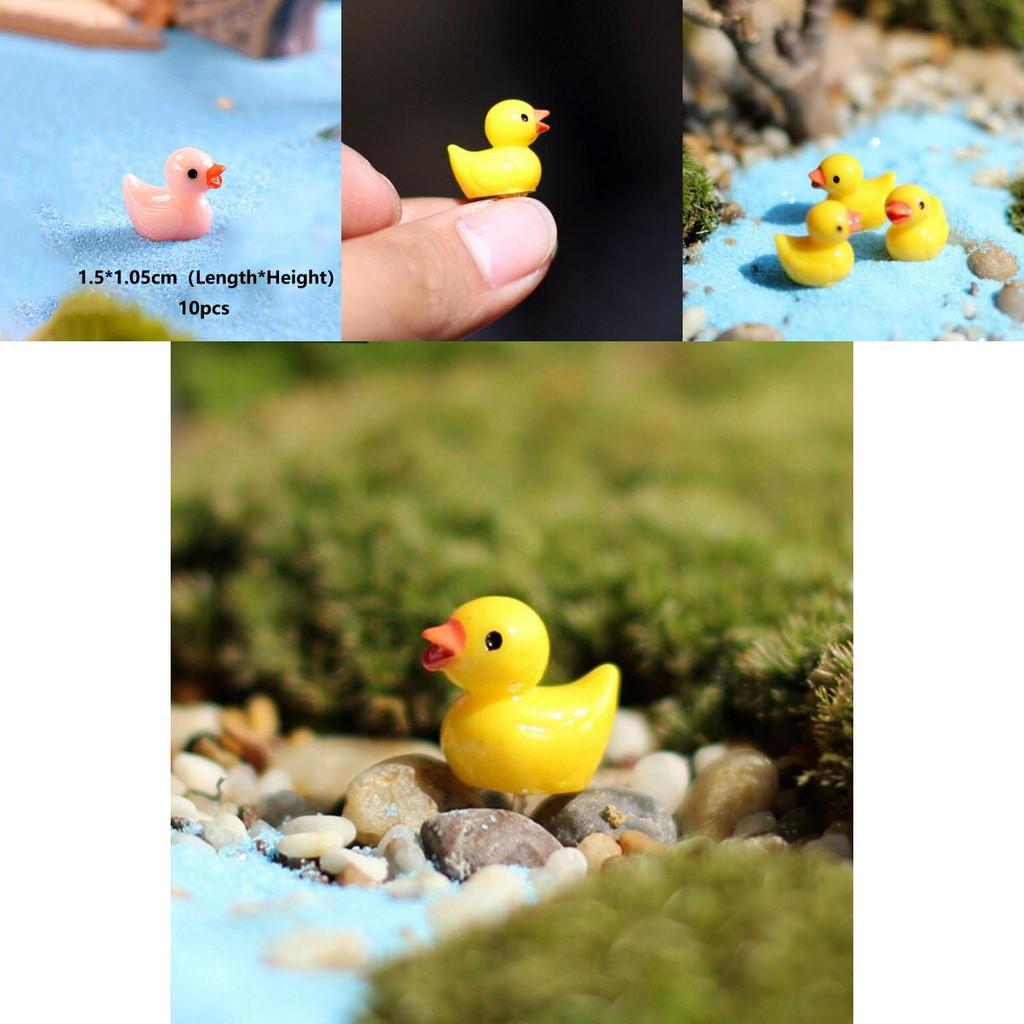 Adorable 5 Colors Mini Colorful Duck Resin Ornaments For Charming Micro Landscapes
