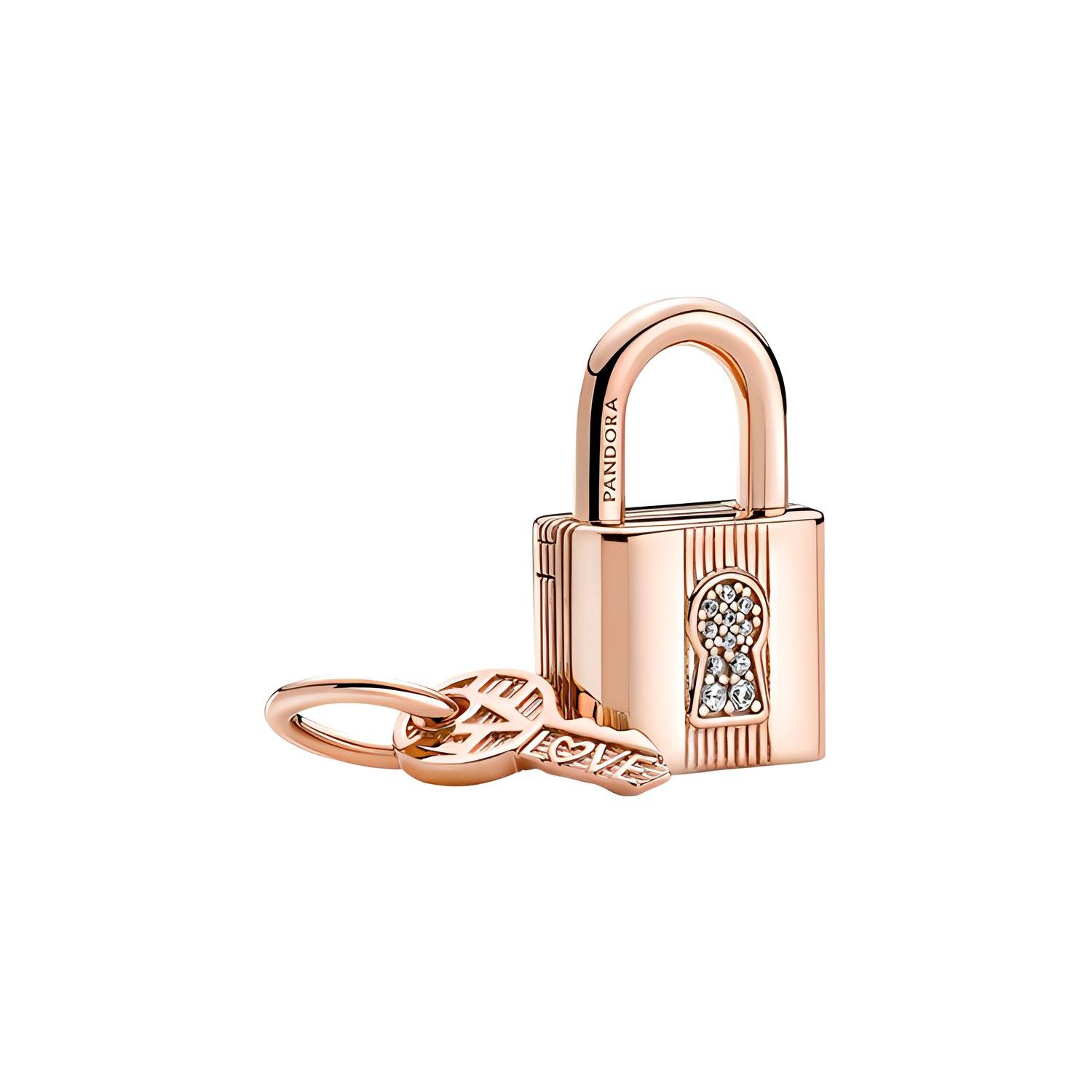 Pandora Eternal Love Lock Pendant Men Jewelry Rose-Gold 780088C01 Rose Gold,F