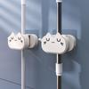 Cartoon Cat Wall Hanging Mop Broom Waterproof Toilet Storage Rack Fixed Mop Rack  for Household