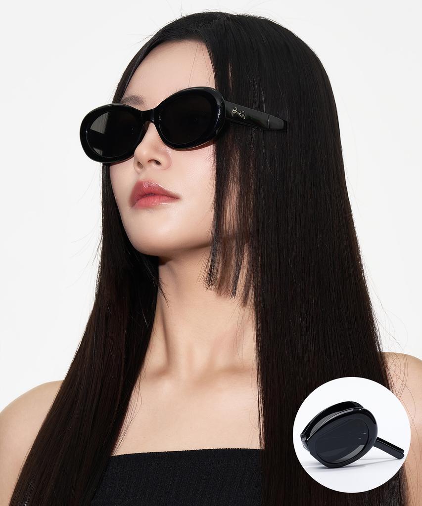 Likkeullou Rc Duye Folder Sunglasses Black