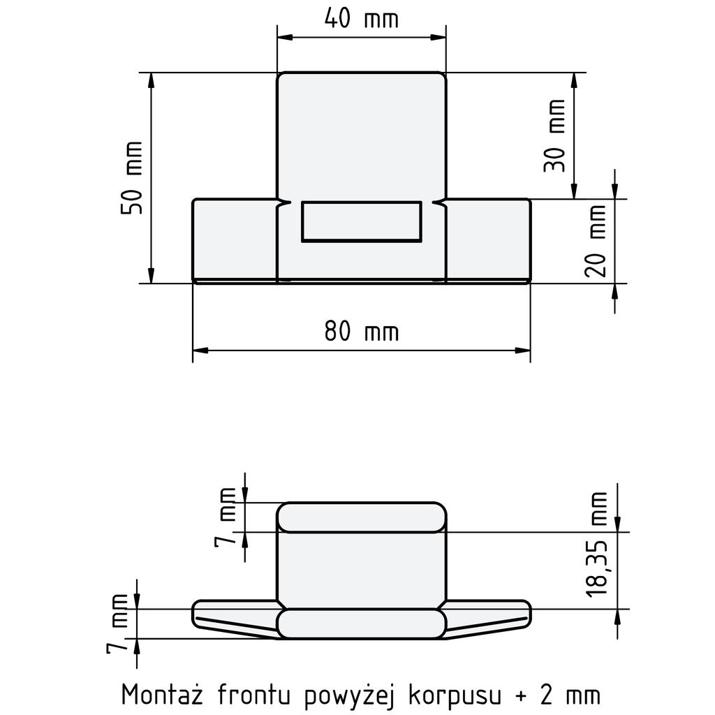 Set of 3x Carpenter' Handles for Mounting Fronts to 18mm Boards - 0, 2, 3mm