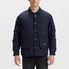 Levis Loose Comfortable Solid Color Zip Collar Long Sleeve Down Jacket Men Outerwear Blue 002NA-0001