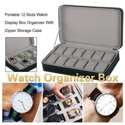 6/12 Girds Watch Box Display PU Leather Jewelry Container Bracelet Wristwatch Caskets Case Gift Watches Display Storage Box
