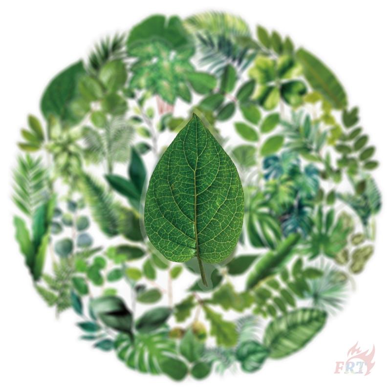 50Pcs/Set Green Leaves PET Stickers Waterproof DIY Fashion Doodle Decals Stickers