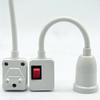 E27 Plug-in Lamp Holder with EU Plug Switch Flexible Swivel Head Rotary LED Bulb Socket Adapter for Wall Light Table Lamp Base