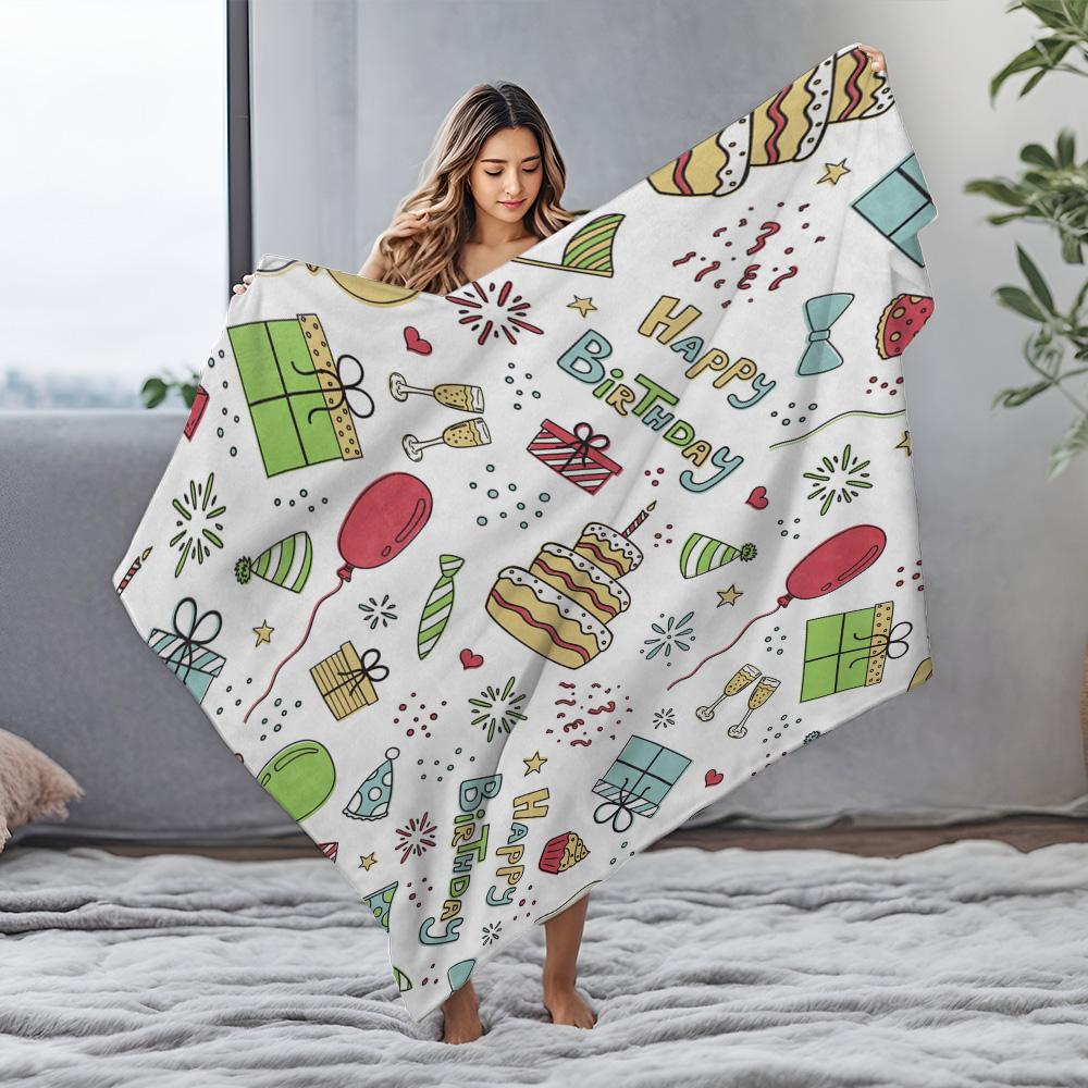 Soft Throw Blanket Cozy Flannel Fleece Warm Decorative Bedspread Couch Cover Living Room Dorm Room Gift Home Decor